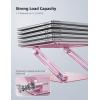 imageLamicall Adjustable Laptop Stand Portable Laptop Riser Aluminum Laptop Stand for Desk Foldable Ergonomic Computer Notebook Stand Holder for MacBook Air Pro Dell XPS HP 10173  Silver4Pink