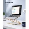 imageLamicall Adjustable Laptop Stand Portable Laptop Riser Aluminum Laptop Stand for Desk Foldable Ergonomic Computer Notebook Stand Holder for MacBook Air Pro Dell XPS HP 10173  Silver5Gold