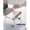imageLamicall Laptop Stand for Desk  Aluminum and Wooden Desktop Notebook Stand Holder Ergonomic Laptop Holder for MacBook AirPro Dell Hp Msi Asus Acer Chromebook Surface Pro and 1016 LaptopSliver