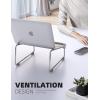 imageLamicall Laptop Stand for Desk  Aluminum and Wooden Desktop Notebook Stand Holder Ergonomic Laptop Holder for MacBook AirPro Dell Hp Msi Asus Acer Chromebook Surface Pro and 1016 LaptopSliver