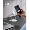 imageLamicall Phone Stand for Apple 15W MagSafe Charger  Charger Not Included 360 Rotation Adjustable Aluminum Charging Holder Dock for Desk Compatible with iPhone 16 15 14 13 12 Pro Pro Max Plusfor 15W Charger