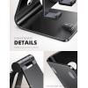 imageLamicall Pink Phone Stand Desk Accessories  Rose Gold Pink Cell Phone Holder Office Decor Office Desktop Accessories Suitable for iPhone 16 15 14 13 Pro Max 48 PhoneBlack