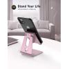 imageLamicall Pink Phone Stand Desk Accessories  Rose Gold Pink Cell Phone Holder Office Decor Office Desktop Accessories Suitable for iPhone 16 15 14 13 Pro Max 48 PhoneRose gold 2