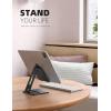 imageLamicall Tablet Stand Foldable Tablet Holder  Adjustable Tablet Dock Compatible with iPad Pro 11129 Mini Air Tabs Kindle and 47quot  13quot Tablet  SilverBlack