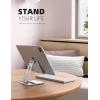 imageLamicall Tablet Stand Foldable Tablet Holder  Adjustable Tablet Dock Compatible with iPad Pro 11129 Mini Air Tabs Kindle and 47quot  13quot Tablet  SilverSilver