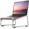 imageLamicall Laptop Stand for Desk  Aluminum and Wooden Desktop Notebook Stand Holder Ergonomic Laptop Holder for MacBook AirPro Dell Hp Msi Asus Acer Chromebook Surface Pro and 1016 LaptopSliver