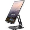 imageLamicall Tablet Stand Foldable Tablet Holder  Adjustable Tablet Dock Compatible with iPad Pro 11129 Mini Air Tabs Kindle and 47quot  13quot Tablet  SilverBlack