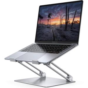 imageLamicall Adjustable Laptop Stand Portable Laptop Riser Aluminum Laptop Stand for Desk Foldable Ergonomic Computer Notebook Stand Holder for MacBook Air Pro Dell XPS HP 10173  Silver1Silver