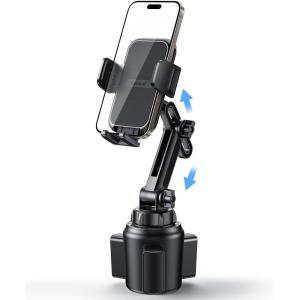imageLamicall Cup Phone Holders for Your Car Thick Cases Friendly Universal Adjustable Car Cell Phone Mount for Truck Golf Cart iPhone 16 Galaxy S25 Ultra and All 4quot7quot SmartphonesBlack