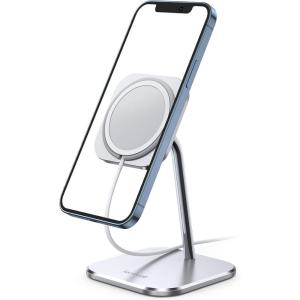 imageLamicall Phone Stand for Apple 15W MagSafe Charger  Charger Not Included 360 Rotation Adjustable Aluminum Charging Holder Dock for Desk Compatible with iPhone 16 15 14 13 12 Pro Pro Max Plusfor 15W Charger