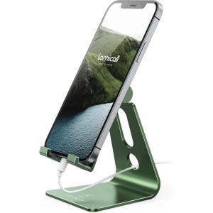 imageLamicall Pink Phone Stand Desk Accessories  Rose Gold Pink Cell Phone Holder Office Decor Office Desktop Accessories Suitable for iPhone 16 15 14 13 Pro Max 48 Phonegreen