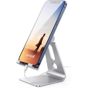 imageLamicall Pink Phone Stand Desk Accessories  Rose Gold Pink Cell Phone Holder Office Decor Office Desktop Accessories Suitable for iPhone 16 15 14 13 Pro Max 48 PhoneSilver