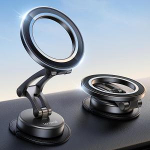 imageLamicall for MagSafe Car Mount AllMetal Magnetic Phone Holder for Your Car Flexible Threeaxis Cell Phone Car Mount Dashboard with N55 Strong Magnets for iPhone 16 15 14 13 12 Pro Max Plus MiniBlack
