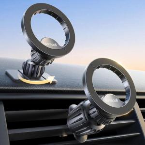 imageLamicall for Magsafe Car Mount  20X N55 Magnets Magnetic Phone Holder for Your Car Dashboard Vent Car Phone Holder for iPhone 16 15 14 13 12 Pro Plus Max Mini fits Magsafe Phone caseBlack