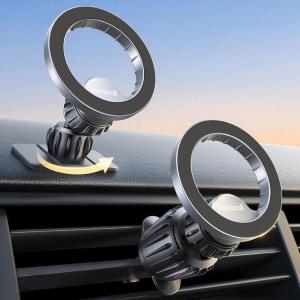 imageLamicall for Magsafe Car Mount  20X N55 Magnets Magnetic Phone Holder for Your Car Dashboard Vent Car Phone Holder for iPhone 16 15 14 13 12 Pro Plus Max Mini fits Magsafe Phone caseNEW Upgraded  Silver