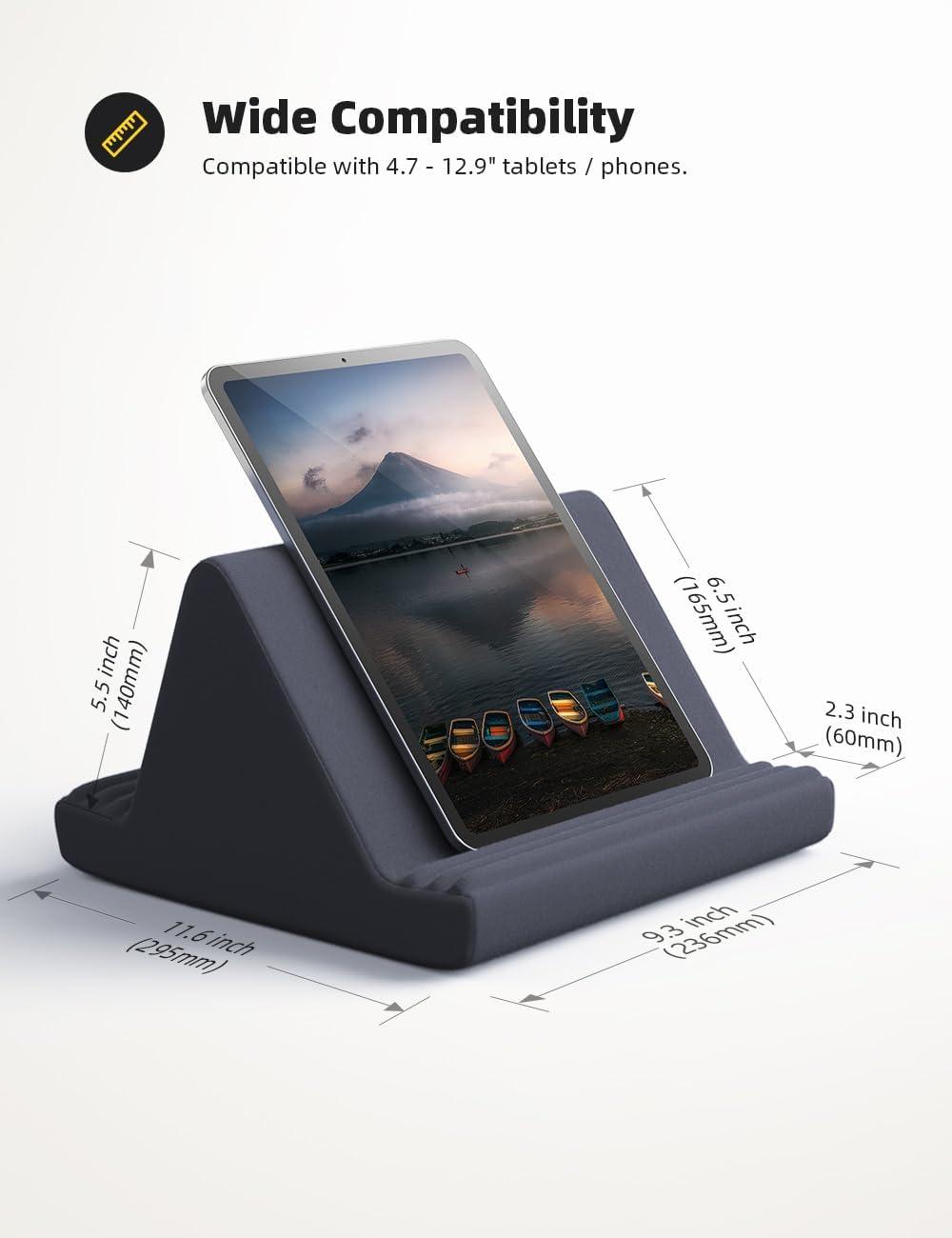 imageLamicall Tablet Pillow Stand Pillow Soft Pad for Lap  Tablet Holder Dock for Bed with 6 Viewing Angles for iPad Pro 97 105 11 129 Air Mini 4 3 Kindle Galaxy Tab EReader Purplish RedGrey
