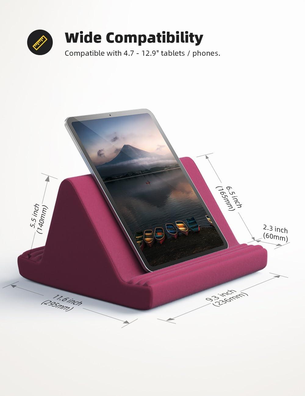 imageLamicall Tablet Pillow Stand Pillow Soft Pad for Lap  Tablet Holder Dock for Bed with 6 Viewing Angles for iPad Pro 97 105 11 129 Air Mini 4 3 Kindle Galaxy Tab EReader Purplish RedPurplish Red