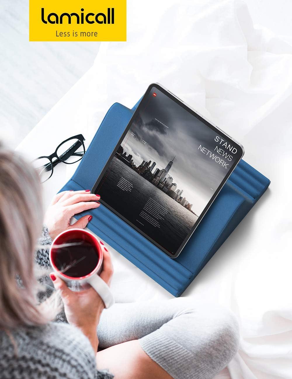 imageLamicall Tablet Pillow Stand Pillow Soft Pad for Lap  Tablet Holder Dock for Bed with 6 Viewing Angles for iPad Pro 97 105 11 129 Air Mini 4 3 Kindle Galaxy Tab EReader Purplish RedRoyal Blue