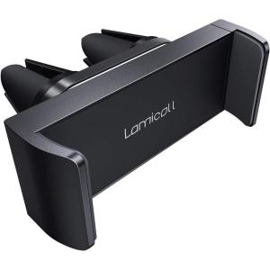 imageLamicall Car Vent Phone Mount  Air Vent Clip Holder Universal Stand Hands Free Cradle Compatible with Cell Phone 16 15 14 13 12 Mini 11 Pro Xs Max Xr X 8 7 6 6s Plus SE Smartphones Black1Black
