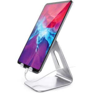 imageLamicall Tablet Stand Tablet Holder for Desk  MultiAngle Adjustable Tablet Desktop Dock Cradle Compatible with iPad Pro 11 129 Air Mini Fire HD Galaxy Tab and Other 413quot Tablets SilverSilver