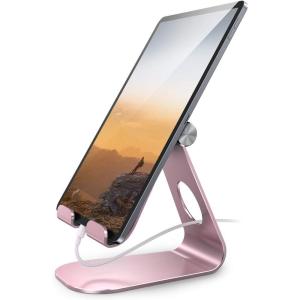 imageTablet Stand Adjustable Lamicall Tablet Stand  Desktop Stand Holder Dock Compatible with Tablet Such as iPad 2018 Pro 97 105 Air Mini 4 3 2 Kindle Nexus Accessories EReader 413 BlackRose Gold