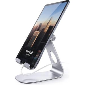 imageTablet Stand Adjustable Lamicall Tablet Stand  Desktop Stand Holder Dock Compatible with Tablet Such as iPad 2018 Pro 97 105 Air Mini 4 3 2 Kindle Nexus Accessories EReader 413 Black1Silver