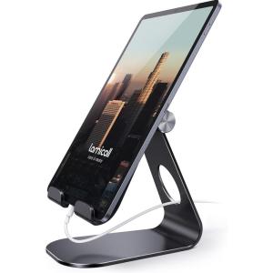 imageTablet Stand Adjustable Lamicall Tablet Stand  Desktop Stand Holder Dock Compatible with Tablet Such as iPad 2018 Pro 97 105 Air Mini 4 3 2 Kindle Nexus Accessories EReader 413 BlackBlack