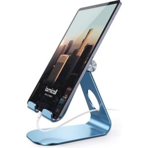 imageTablet Stand Adjustable Lamicall Tablet Stand  Desktop Stand Holder Dock Compatible with Tablet Such as iPad 2018 Pro 97 105 Air Mini 4 3 2 Kindle Nexus Accessories EReader 413 BlackBlue