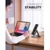 imageLamicall   Adjustable Cell Phone Stand Desk  Foldable Desktop Phone Holder Cradle Dock Compatible with iPhone 15 14 Plus Pro Pro Max 13 12 X XS411 Phone SliverBlack