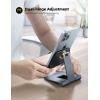 imageLamicall   Adjustable Cell Phone Stand Desk  Foldable Desktop Phone Holder Cradle Dock Compatible with iPhone 15 14 Plus Pro Pro Max 13 12 X XS411 Phone SliverGrey