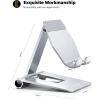 imageLamicall   Adjustable Cell Phone Stand Desk  Foldable Desktop Phone Holder Cradle Dock Compatible with iPhone 15 14 Plus Pro Pro Max 13 12 X XS411 Phone SliverSliver