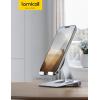 imageLamicall   Adjustable Cell Phone Stand Desk  Foldable Desktop Phone Holder Cradle Dock Compatible with iPhone 15 14 Plus Pro Pro Max 13 12 X XS411 Phone SliverSliver
