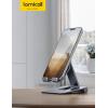 imageLamicall   Adjustable Cell Phone Stand Desk  Foldable Desktop Phone Holder Cradle Dock Compatible with iPhone 15 14 Plus Pro Pro Max 13 12 X XS411 Phone SliverGrey