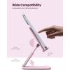 imageLamicall Foldable Phone Stand for Desk  Height Adjustable Cell Phone Holder Portable Cellphone Cradle Desktop Dock Compatible with iPhone 16 15 14 13 Pro Max Mini 12 11 XR X 8 Plus SE SmartphonePink