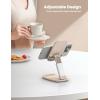 imageLamicall Foldable Phone Stand for Desk  Height Adjustable Cell Phone Holder Portable Cellphone Cradle Desktop Dock Compatible with iPhone 16 15 14 13 Pro Max Mini 12 11 XR X 8 Plus SE SmartphoneKhaki