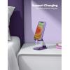 imageLamicall Foldable Phone Stand for Desk  Height Adjustable Cell Phone Holder Portable Cellphone Cradle Desktop Dock Compatible with iPhone 16 15 14 13 Pro Max Mini 12 11 XR X 8 Plus SE SmartphoneDark Purple