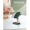 imageLamicall Foldable Phone Stand for Desk  Height Adjustable Cell Phone Holder Portable Cellphone Cradle Desktop Dock Compatible with iPhone 16 15 14 13 Pro Max Mini 12 11 XR X 8 Plus SE SmartphoneDark Green
