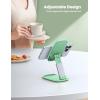 imageLamicall Foldable Phone Stand for Desk  Height Adjustable Cell Phone Holder Portable Cellphone Cradle Desktop Dock Compatible with iPhone 16 15 14 13 Pro Max Mini 12 11 XR X 8 Plus SE SmartphoneLight Green