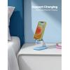imageLamicall Foldable Phone Stand for Desk  Height Adjustable Cell Phone Holder Portable Cellphone Cradle Desktop Dock Compatible with iPhone 16 15 14 13 Pro Max Mini 12 11 XR X 8 Plus SE SmartphoneBlue
