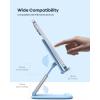 imageLamicall Foldable Phone Stand for Desk  Height Adjustable Cell Phone Holder Portable Cellphone Cradle Desktop Dock Compatible with iPhone 16 15 14 13 Pro Max Mini 12 11 XR X 8 Plus SE SmartphoneBlue