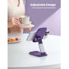 imageLamicall Foldable Phone Stand for Desk  Height Adjustable Cell Phone Holder Portable Cellphone Cradle Desktop Dock Compatible with iPhone 16 15 14 13 Pro Max Mini 12 11 XR X 8 Plus SE SmartphoneDark Purple