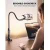 imageLamicall Gooseneck Phone Holder for Bed  Cell Phone Mount Clamp Clip Flexible Long Arm Overhead Mount for Desk Headboard Bedside for iPhone 16 Pro Max 15 Pro Max 14 Plus 13 Mini ampamp 47quot PhoneBlack