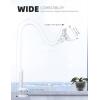imageLamicall Gooseneck Phone Holder for Bed  Cell Phone Mount Clamp Clip Flexible Long Arm Overhead Mount for Desk Headboard Bedside for iPhone 16 Pro Max 15 Pro Max 14 Plus 13 Mini ampamp 47quot PhoneWhite