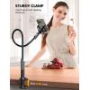 imageLamicall Gooseneck Phone Holder for Bed  Cell Phone Mount Clamp Clip Flexible Long Arm Overhead Mount for Desk Headboard Bedside for iPhone 16 Pro Max 15 Pro Max 14 Plus 13 Mini ampamp 47quot PhoneBlack