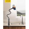 imageLamicall Gooseneck Phone Holder for Bed  Cell Phone Mount Clamp Clip Flexible Long Arm Overhead Mount for Desk Headboard Bedside for iPhone 16 Pro Max 15 Pro Max 14 Plus 13 Mini ampamp 47quot PhoneBlack