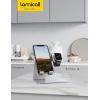 imageLamicall Stand for Apple Watch Phone Holder 2 in 1 Desktop Stand Holder Charging Station Dock for Apple Watch SE Series 1098765432 Ultrasliver