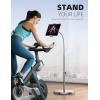 imageLamicall Tablet Floor Stand  Gooseneck Swivel Holder Mount with Adjustable Height ampamp 106lb Stable Base Compatible iPad Mini Air Pro 12997 Galaxy Tab Kindle Cell Phones 4713Silver