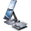 imageLamicall   Adjustable Cell Phone Stand Desk  Foldable Desktop Phone Holder Cradle Dock Compatible with iPhone 15 14 Plus Pro Pro Max 13 12 X XS411 Phone SliverGrey