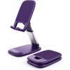 imageLamicall Foldable Phone Stand for Desk  Height Adjustable Cell Phone Holder Portable Cellphone Cradle Desktop Dock Compatible with iPhone 16 15 14 13 Pro Max Mini 12 11 XR X 8 Plus SE SmartphoneDark Purple