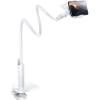 imageLamicall Gooseneck Phone Holder for Bed  Cell Phone Mount Clamp Clip Flexible Long Arm Overhead Mount for Desk Headboard Bedside for iPhone 16 Pro Max 15 Pro Max 14 Plus 13 Mini ampamp 47quot PhoneWhite